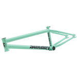 A green Sunday Park Ranger Frame with the word sunday on it, perfect for technical park riding or transition riding.