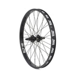 The Rant Party On V2 22 Inch Cassette Rear Wheel is a black, multi-spoke wheel with white "RANT" branding on the rim, a 9T driver, and sealed bearings, shown against a white background.