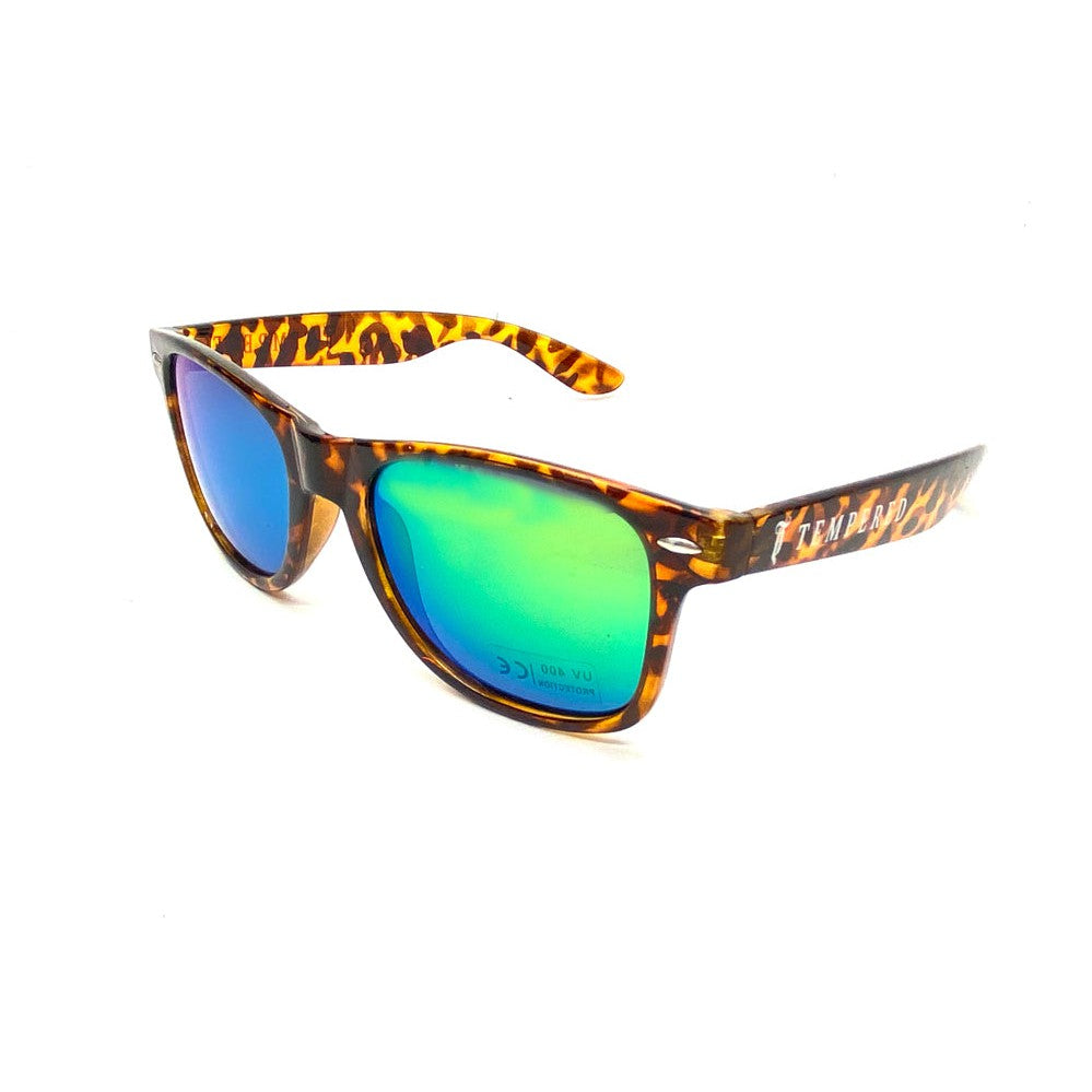 Tempered Sunglasses / Trans Leopard W/Green Mirror
