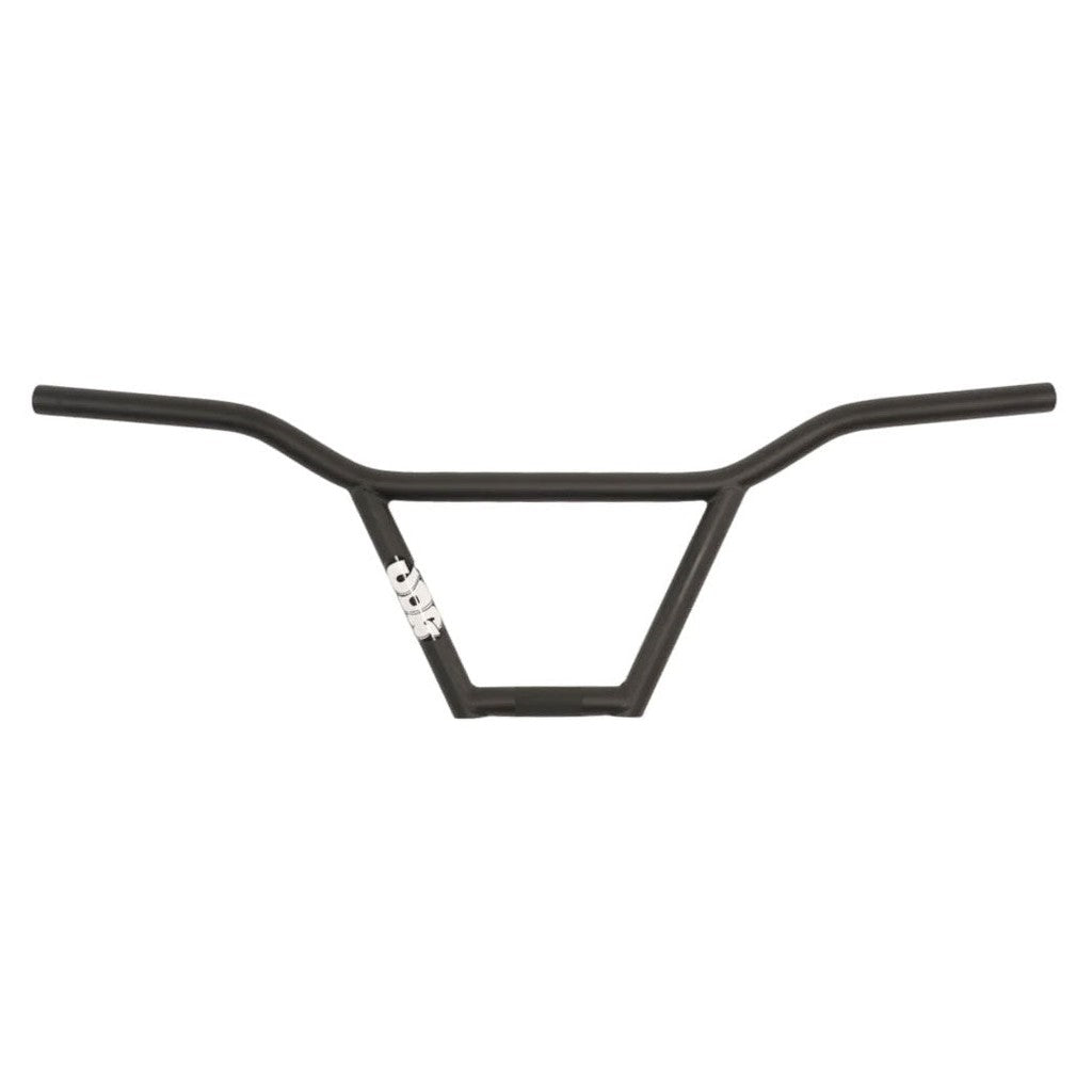 Black 4130 Chromoly steel United JOG Bar BMX handlebars with a central United Bike Co. logo on a light background.