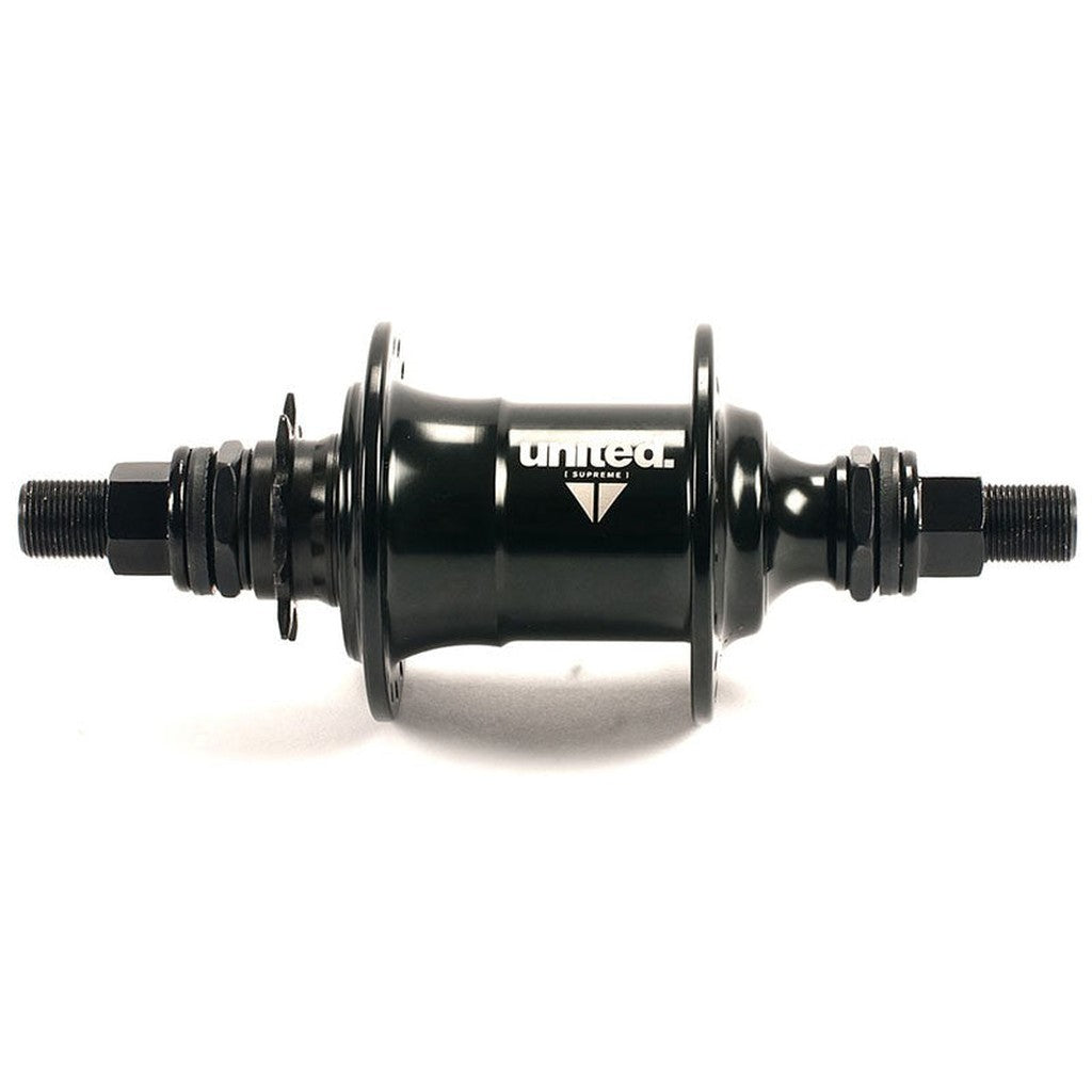 Black United Supreme Male Freecoaster Hub labeled "unitec", centered on a white background.