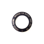 A black ring with the words 'universal cw analyzer' and a Profile Sabre Sprocket Insert.