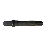 Close-up of a black metal Salt Unsealed Crank Spindle with threaded ends, a central cylindrical section, and designed to fit 19mm Loose Ball Crank setups.