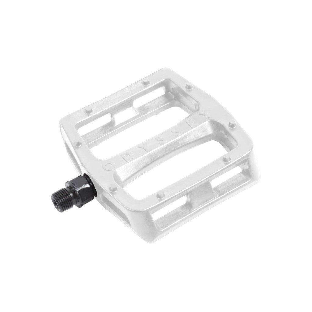 A pair of Odyssey Grandstand V2 Nylon Pedals (Tom Dugan) on a white background.