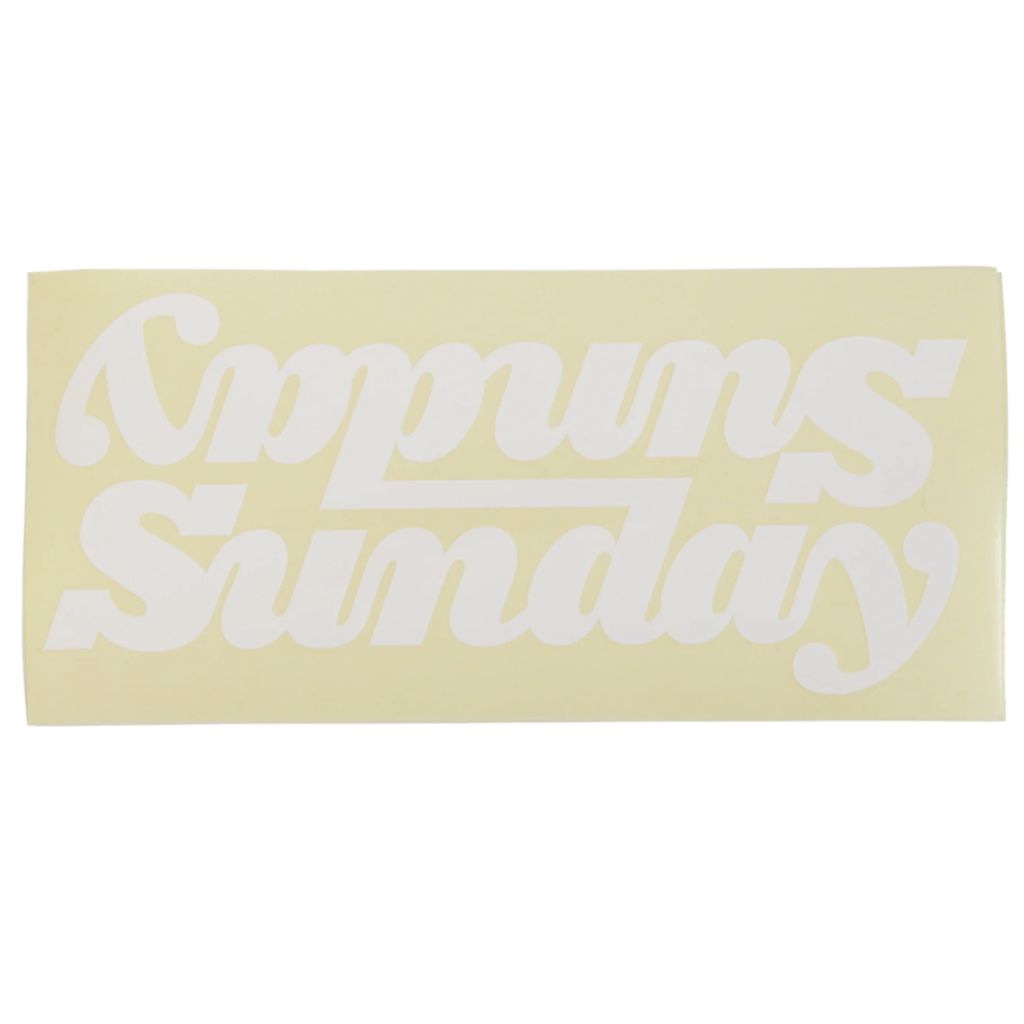 A large Sunday Classy Downbar Decal with the word 'sunday' on it.