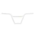 A Wethepeople Everlast Bars handlebar with a pink logo featuring the 4130 Crmo material.