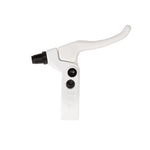 The Odyssey Springfield Brake Lever is a white BMX lever with two adjustment screws and a black pivot, shown on a white background—ideal as an affordable BMX upgrade or replacement for your Odyssey Springfield Brake.